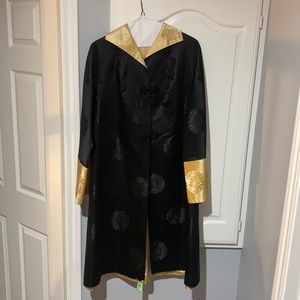 Long silk kimono dress.